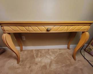 Elegant Light Wood Buffet Table with Marquetry Detail