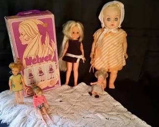 Doll Lot  Ideal Crissys Cousin Velvet in Box, 1960 Effanbee 18 Baby Doll  3 Play Dolls