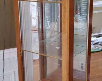 Tall Oak Curio Display Cabinet
