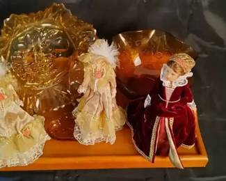 Amber Glassware Collection  Elegant Porcelain Dolls