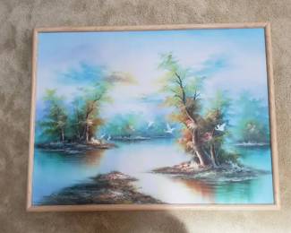 LargeScale Print of Serene Landscape Oil Painting
