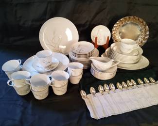 Sterling Italian 800 Silver Demitasse Spoons 232g  Castlecourt Wheat Spray Fine China Set