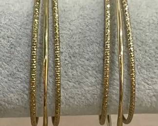 Large 3 Hoop Earrings Pierced