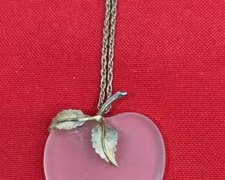 Vintage Apple Pendant Necklace
