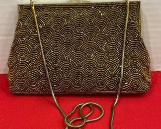 Vintage Gold Beaded Purse