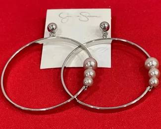 Jessica Simpson Large Hoop Earrings Pierced