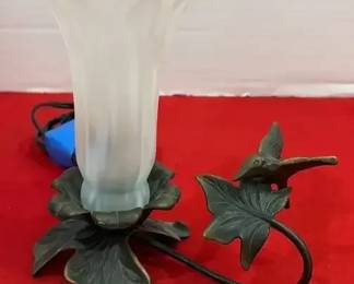 Vintage Lily and Hummingbird Lamp