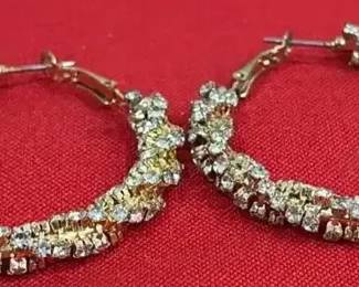 CZ Hoop Earrings Pierced