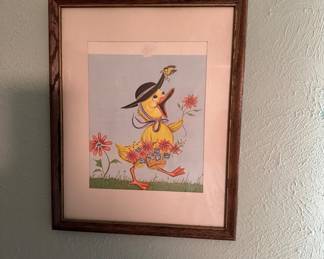 Duck print framed