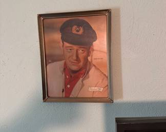 John Wayne magazine page framed