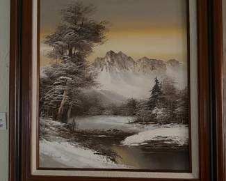 Snowy mountain scene