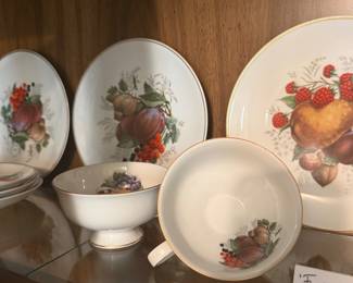 Fruit plates and cups/saucers