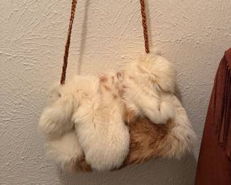 Rabbit hair purse