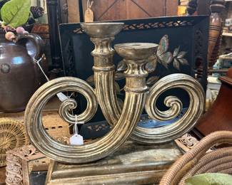scroll candlestick with two-arm design