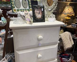 wooden side table, frames