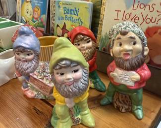 vintage ceramic garden gnomes