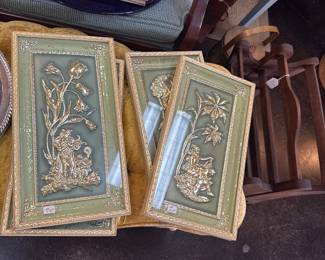 vintage "four seasons" 3D wall art panels