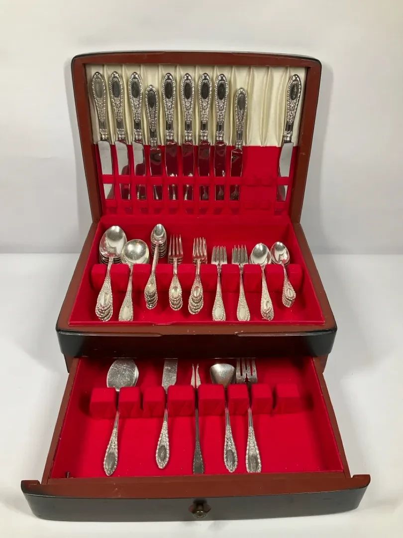 Sterling Silver Flatware Set with Tarnish Resistant Chest