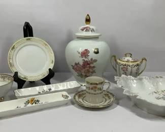 Aynsley Dresden and Floral Porcelain Serving Pieces