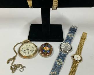 Vintage Watch and Pocket Watch Lot with Seiko and Bulova