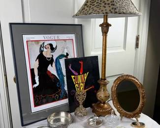 Vogue Framed Print with Lamp and Vanity Accessories