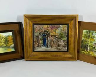 Three Framed Landscape Paintings