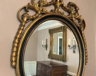 Federal Style Gilt Oval Wall Mirror