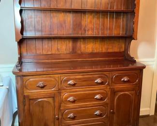 Traditional Wood Sideboard with Hutchtwo pieces