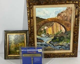 Framed Landscape Paintings with New Picture Light