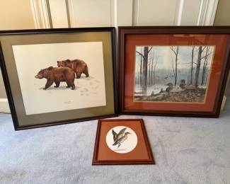 Framed Wildlife Prints Bears Ducks and Waterfowl Art
