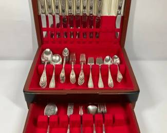 Sterling Silver Flatware Set with Tarnish Resistant Chest