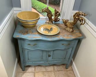 Blue Painted Farmhouse Cabinet