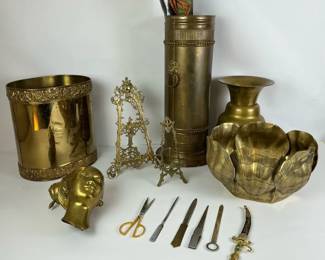 Brass Home Accents with Easels Vase and Decorative Accessories
