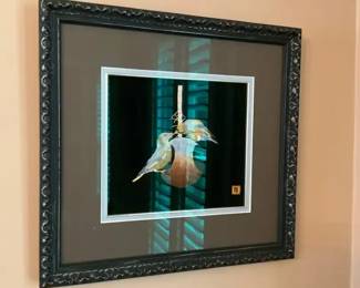 Framed Bird Needlework Wall Art