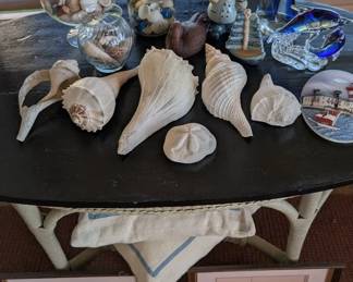 Nantucket Seashore Decor And Wicker Table