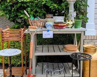 Garden Cart, Bird Bath, Planters, Plant Stands,Etc.