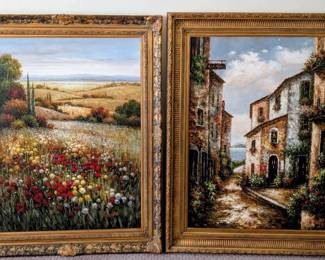 2 Large Italian Landscape Paintings
