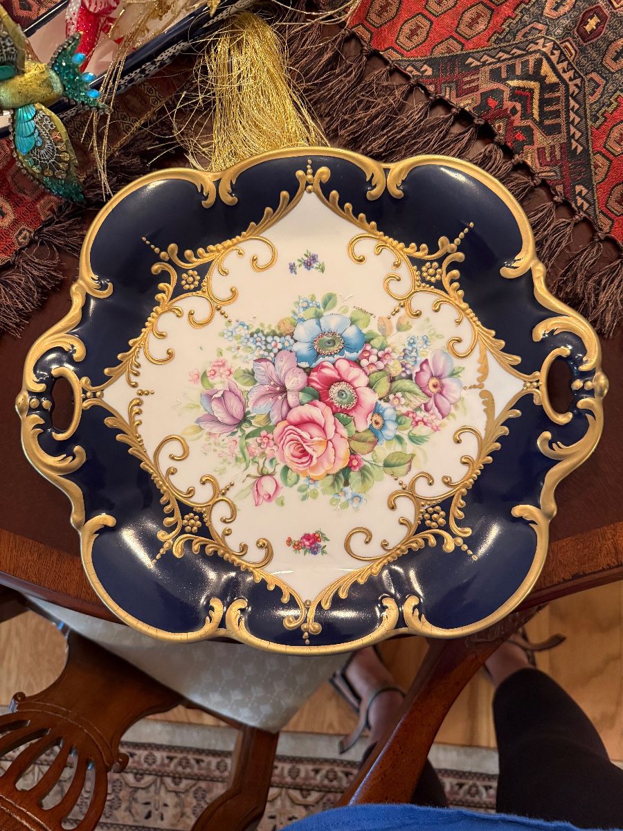 T. Limoges 22K gold trimmed square tray - 1960’s