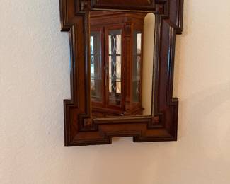 Accent mirror, detailed wood frame