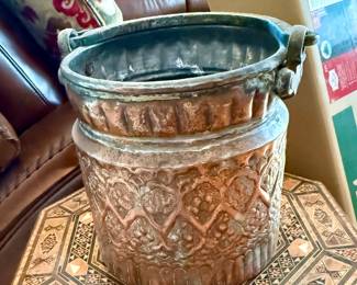 * Several copper and brass pitchers, vases