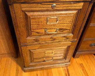 oak file cabinet 2 drawer