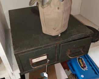 Metal Industrial File Card Catalog Cabinet