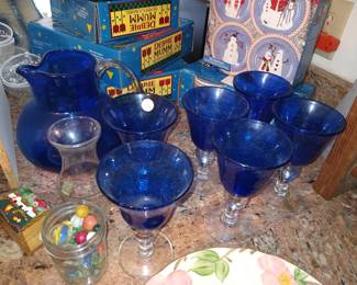 Blue Glass and Pitcher