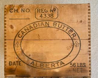 Vintage Canadian Butter (Alberta) Wooden Shipping Box