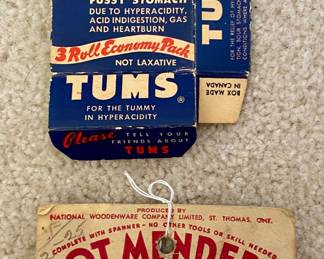Vintage TUMS Box & POT MENDERS