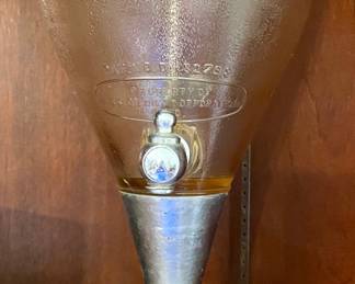 1930's Mission Real Fruit Juice Pink Glass Counter Dispenser