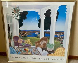 Vintage Framed THOMAS McKNIGHT * BRIDGEHAMPTON Print