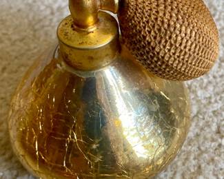 Vintage Perfume Spray Bottle w/ Gold Base
