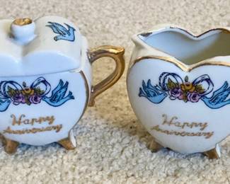 Vintage Anniversary Sugar & Creamer