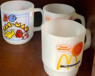 Vintage FIRE-KING PAC-MAN & Other McDonald’s Mugs